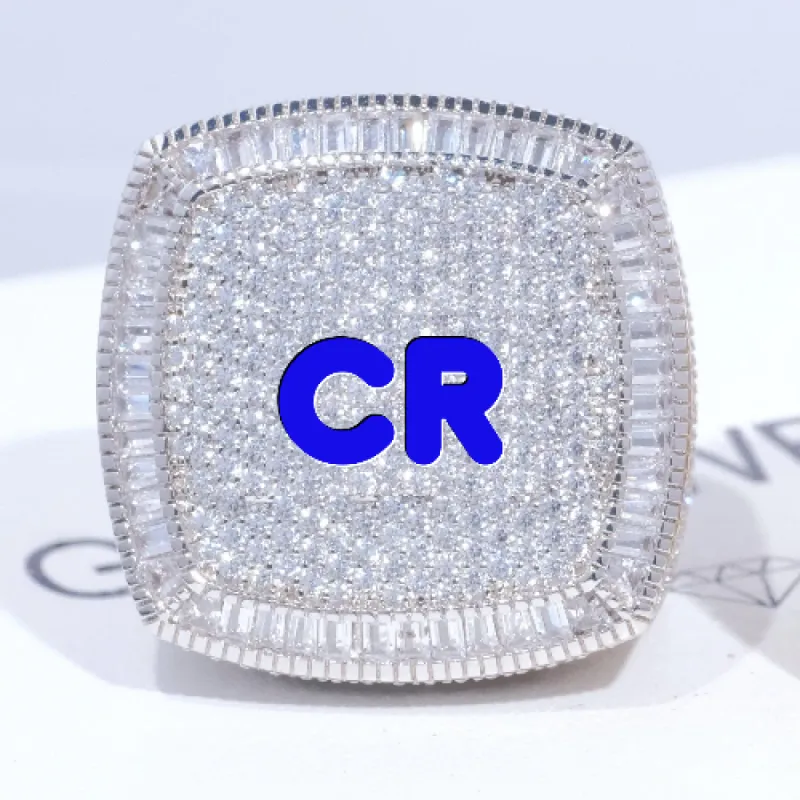 CUSTOM LETTER 3D ICED RING sold by The GUU Shop