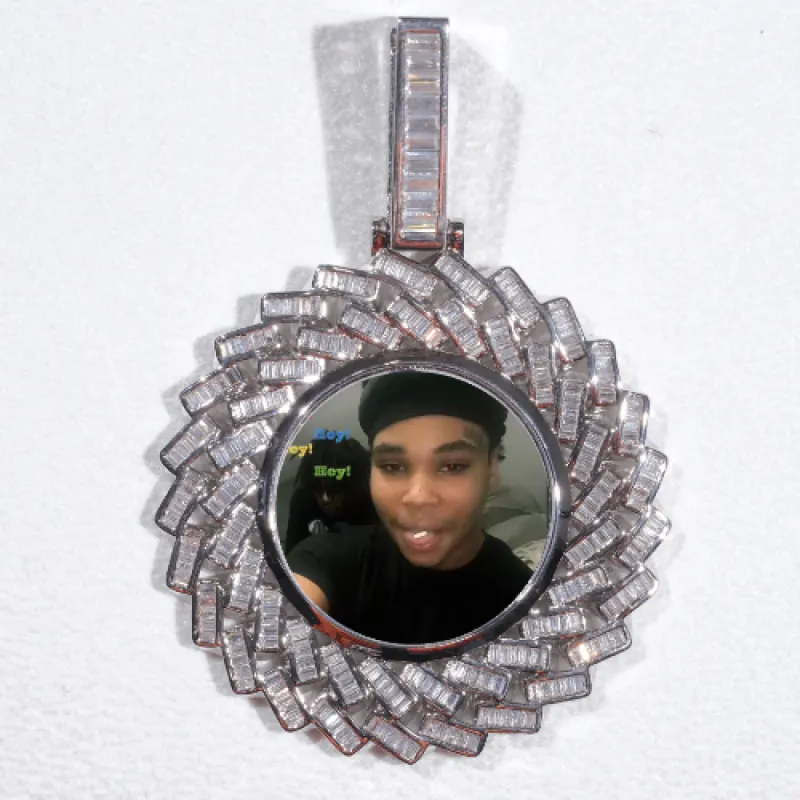 Large 3D Baguette Custom Picture Pendant sold by The GUU Shop