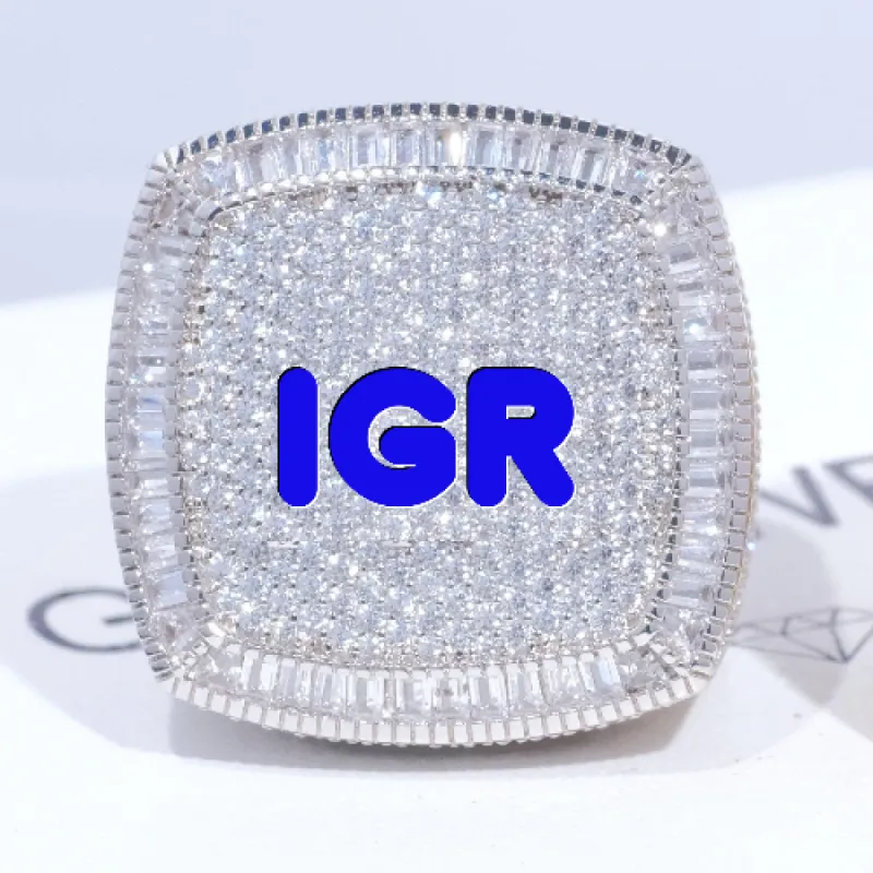 CUSTOM LETTER 3D ICED RING sold by The GUU Shop