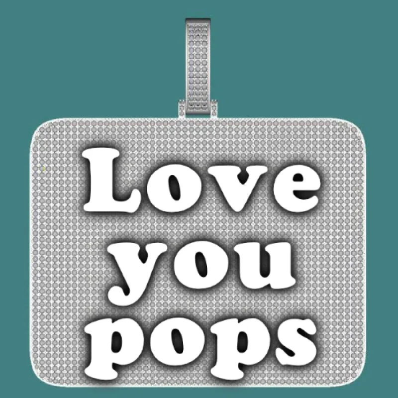 CUSTOM LETTER NECKLACE 3D BIG SQUARE sold by The GUU Shop