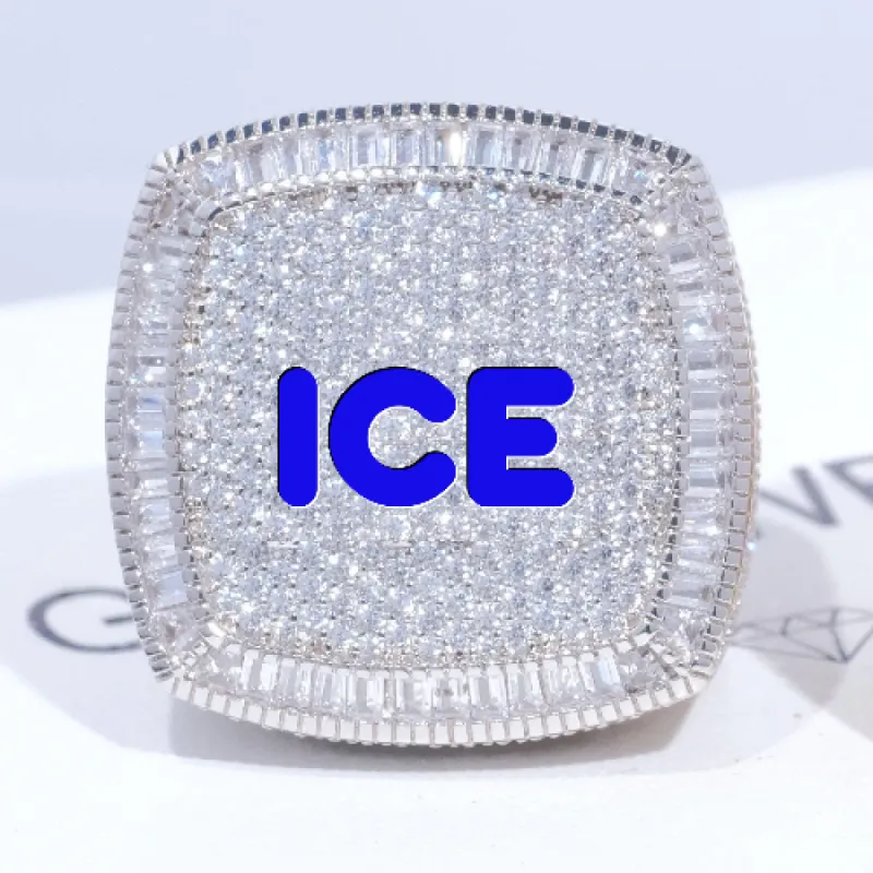 CUSTOM LETTER 3D ICED RING sold by The GUU Shop