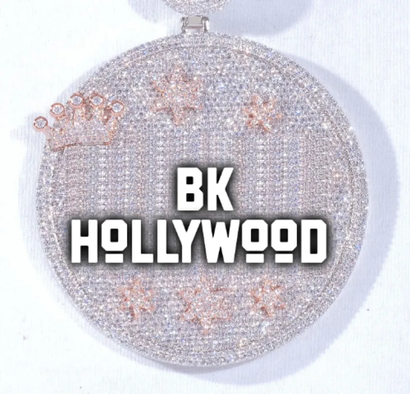 CUSTOM LETTER NECKLACE 3D BIG CROWN DISC sold by The GUU Shop