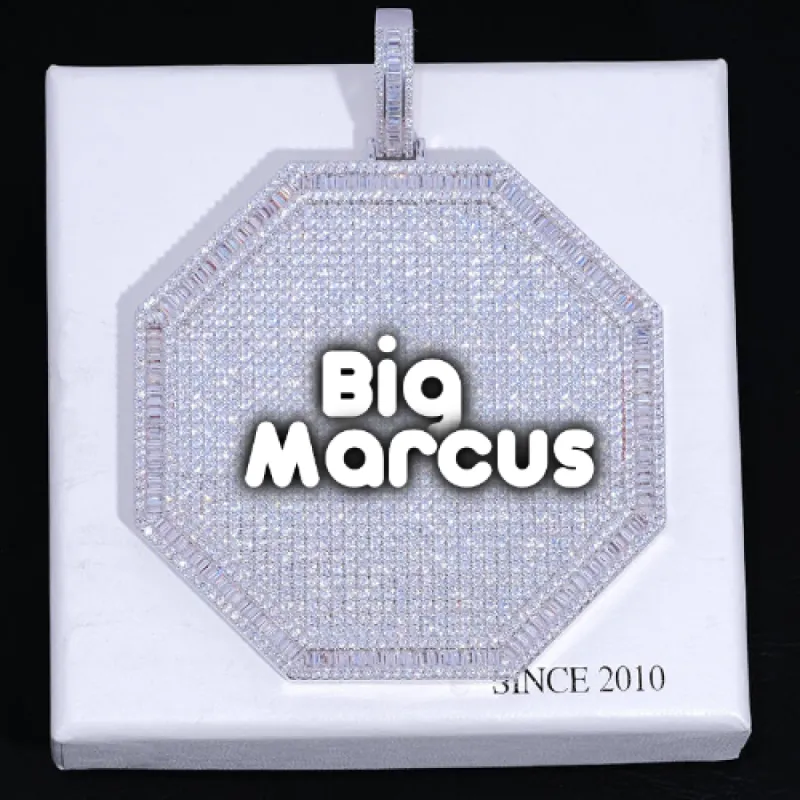 CUSTOM LETTER NECKLACE 3D BIG OCTAGON sold by The GUU Shop