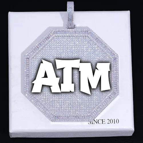 CUSTOM LETTER NECKLACE 3D BIG OCTAGON sold by The GUU Shop