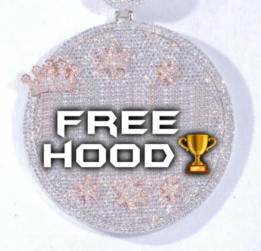 CUSTOM LETTER NECKLACE 3D BIG CROWN DISC sold by The GUU Shop