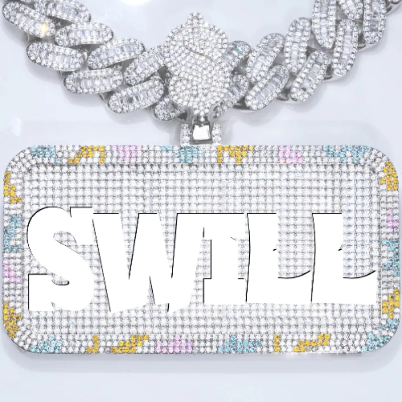 CUSTOM LETTER NECKLACE 3D COLORFUL SQUARE sold by The GUU Shop