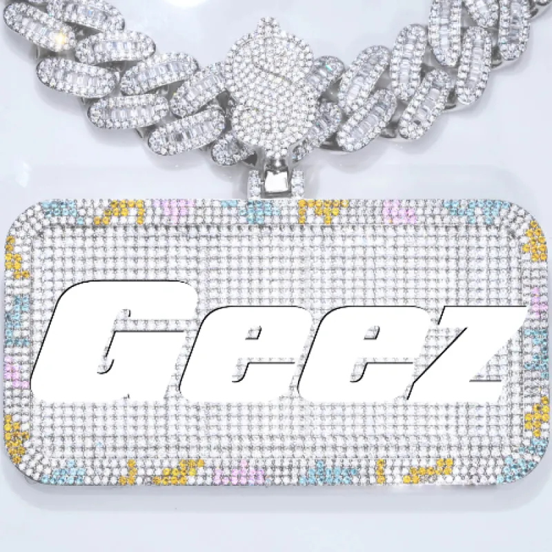 CUSTOM LETTER NECKLACE 3D COLORFUL SQUARE sold by The GUU Shop