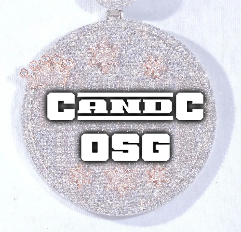 CUSTOM LETTER NECKLACE 3D BIG CROWN DISC sold by The GUU Shop