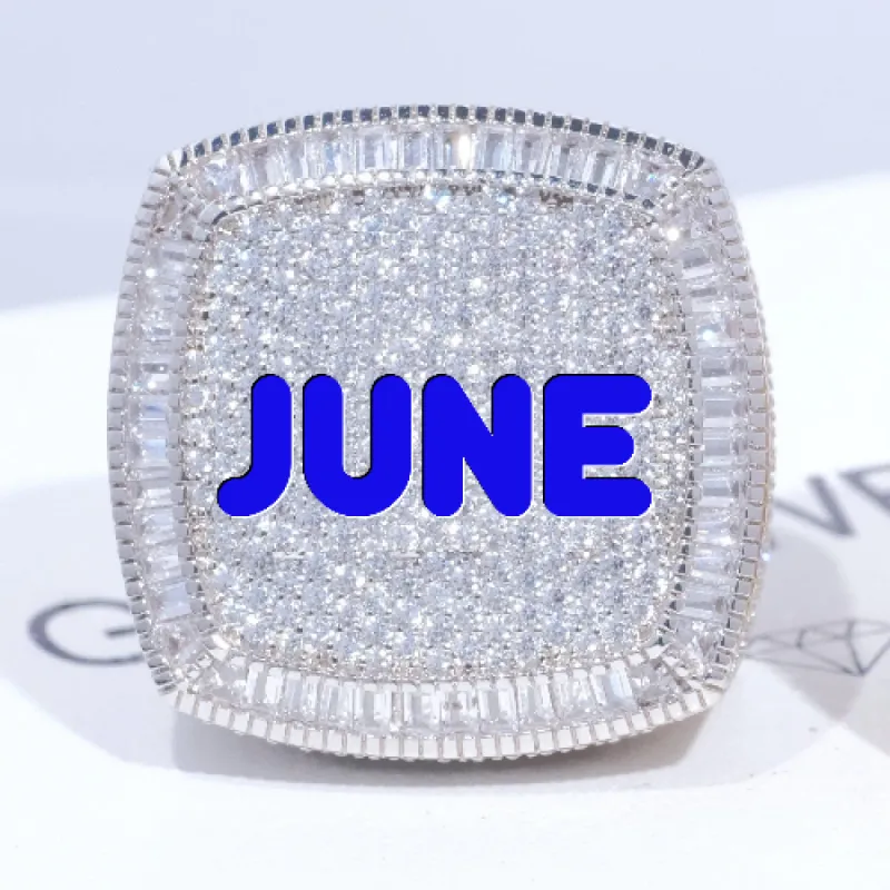 CUSTOM LETTER 3D ICED RING sold by The GUU Shop