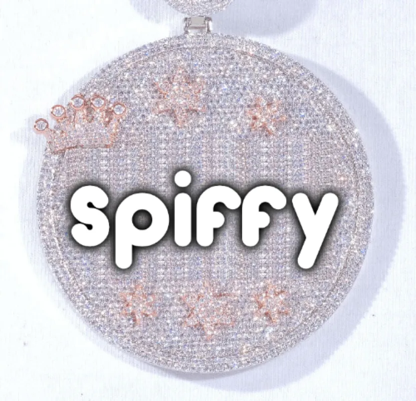 CUSTOM LETTER NECKLACE 3D BIG CROWN DISC sold by The GUU Shop