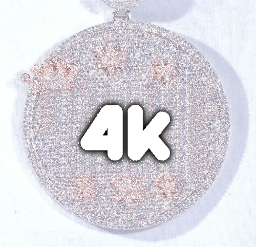 CUSTOM LETTER NECKLACE 3D BIG CROWN DISC sold by The GUU Shop