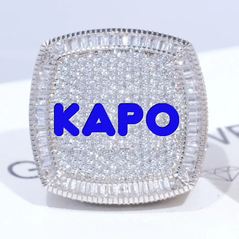 CUSTOM LETTER 3D ICED RING sold by The GUU Shop