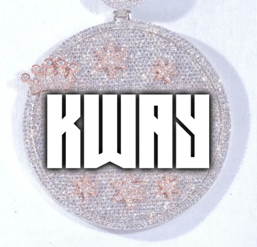 CUSTOM LETTER NECKLACE 3D BIG CROWN DISC sold by The GUU Shop