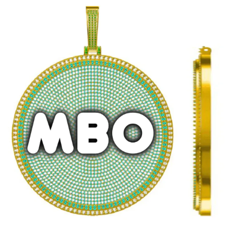 CUSTOM LETTER NECKLACE 3D BIG DISC sold by The GUU Shop