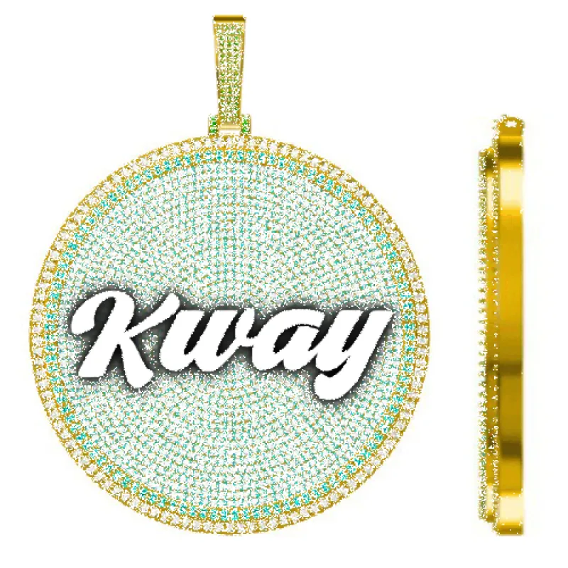 CUSTOM LETTER NECKLACE 3D BIG DISC sold by The GUU Shop