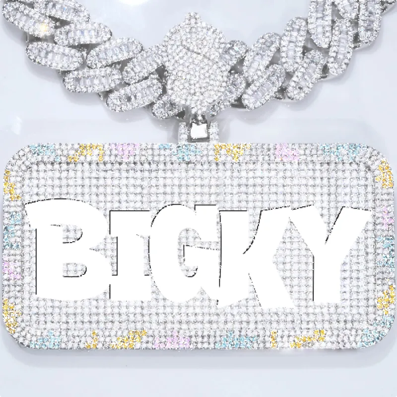 CUSTOM LETTER NECKLACE 3D COLORFUL SQUARE sold by The GUU Shop