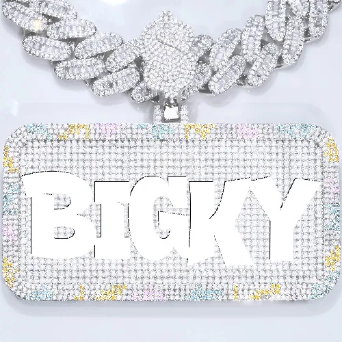 CUSTOM LETTER NECKLACE 3D COLORFUL SQUARE sold by The GUU Shop