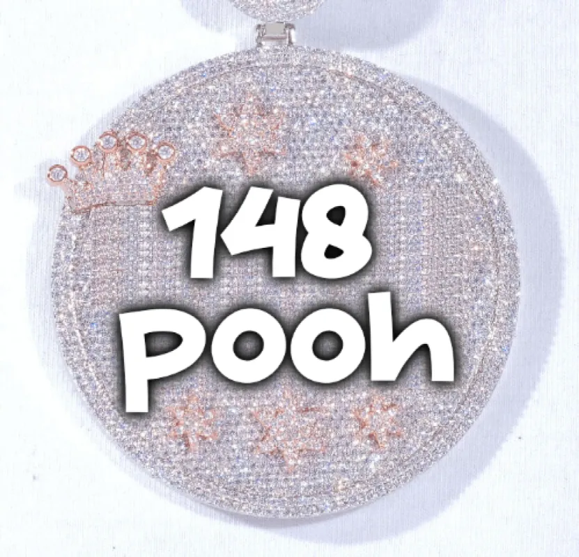 CUSTOM LETTER NECKLACE 3D BIG CROWN DISC sold by The GUU Shop