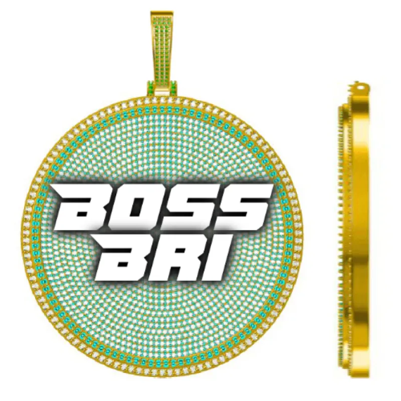 CUSTOM LETTER NECKLACE 3D BIG DISC sold by The GUU Shop