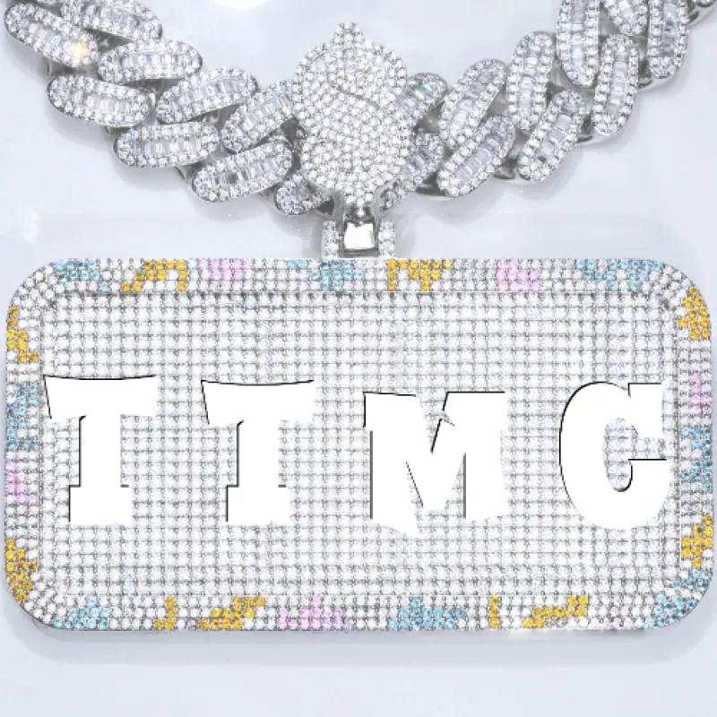 CUSTOM LETTER NECKLACE 3D COLORFUL SQUARE sold by The GUU Shop