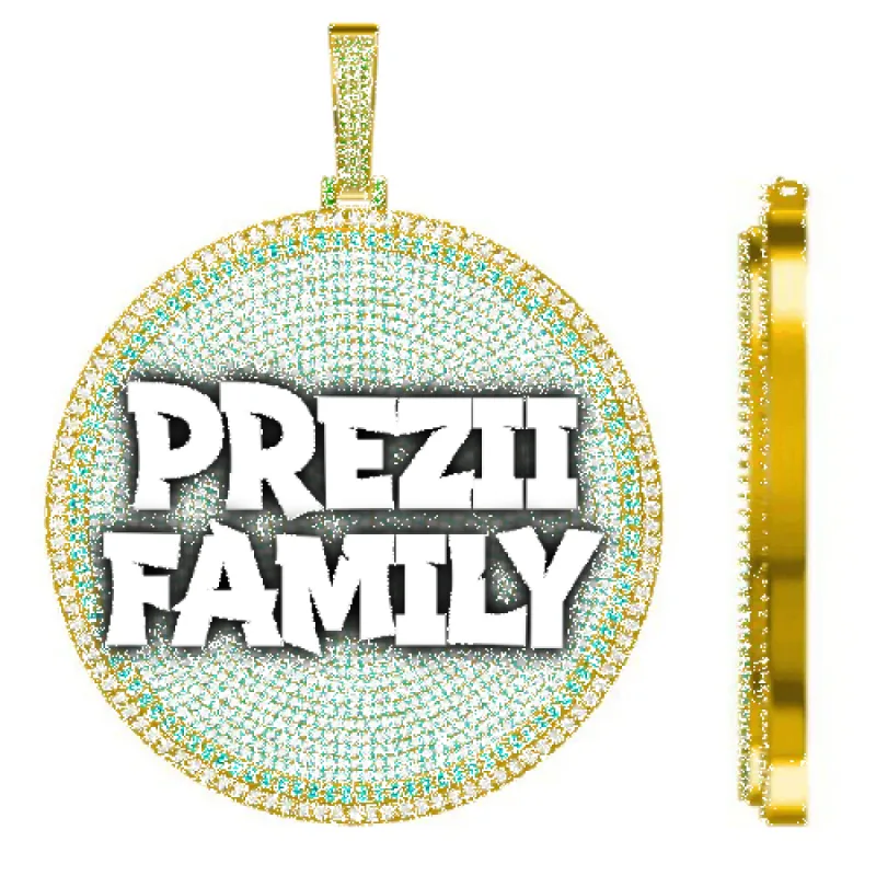 CUSTOM LETTER NECKLACE 3D BIG DISC sold by The GUU Shop