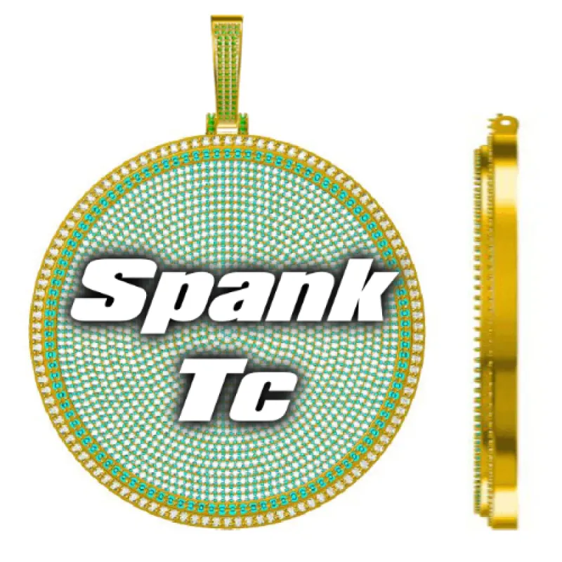 CUSTOM LETTER NECKLACE 3D BIG DISC sold by The GUU Shop