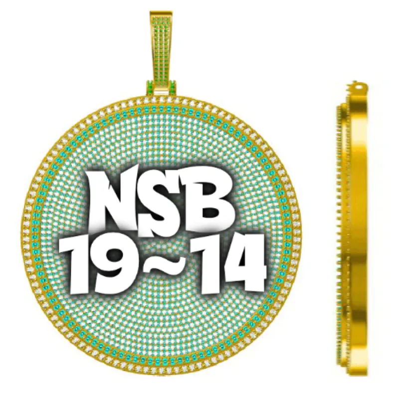 CUSTOM LETTER NECKLACE 3D BIG DISC sold by The GUU Shop