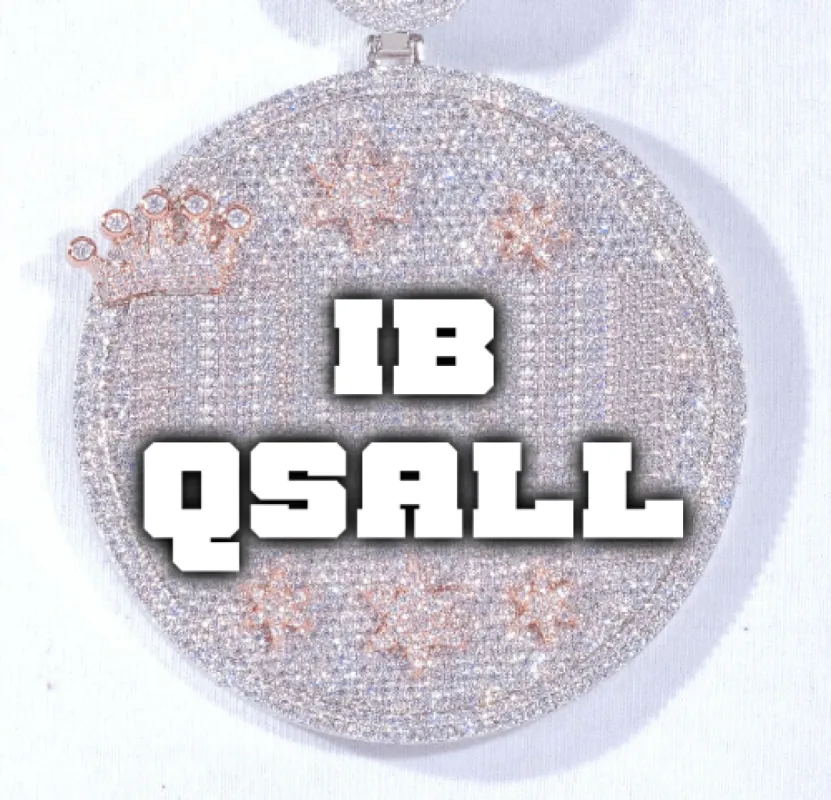 CUSTOM LETTER NECKLACE 3D BIG CROWN DISC sold by The GUU Shop