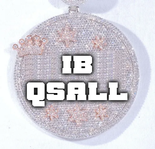 CUSTOM LETTER NECKLACE 3D BIG CROWN DISC sold by The GUU Shop