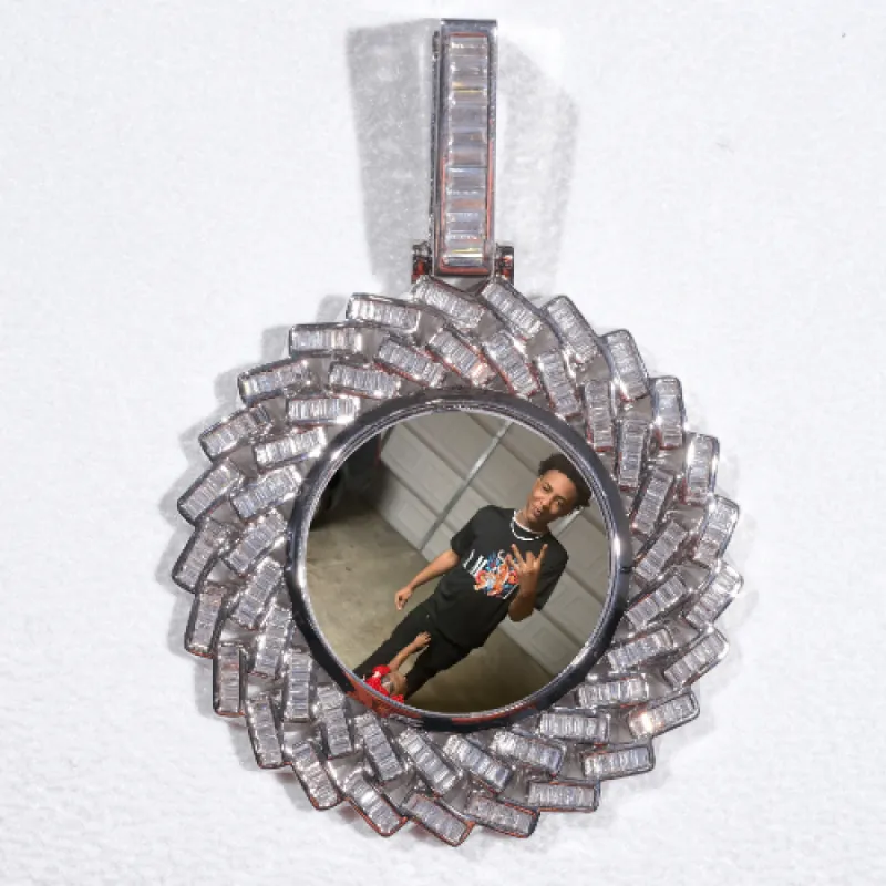 Large 3D Baguette Custom Picture Pendant sold by The GUU Shop
