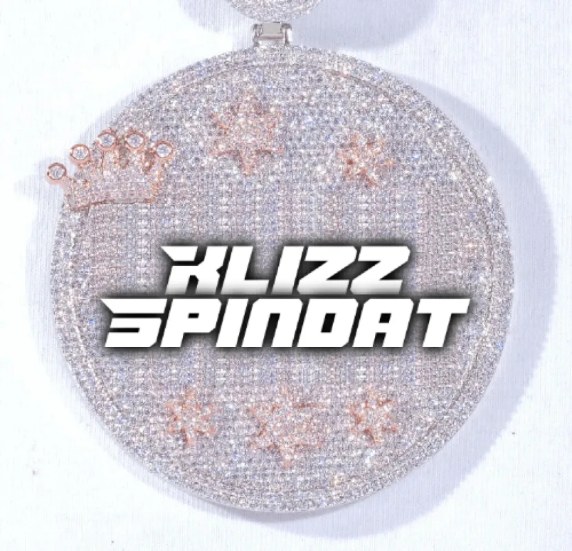 CUSTOM LETTER NECKLACE 3D BIG CROWN DISC sold by The GUU Shop