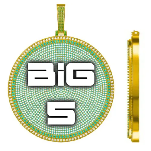 CUSTOM LETTER NECKLACE 3D BIG DISC sold by The GUU Shop