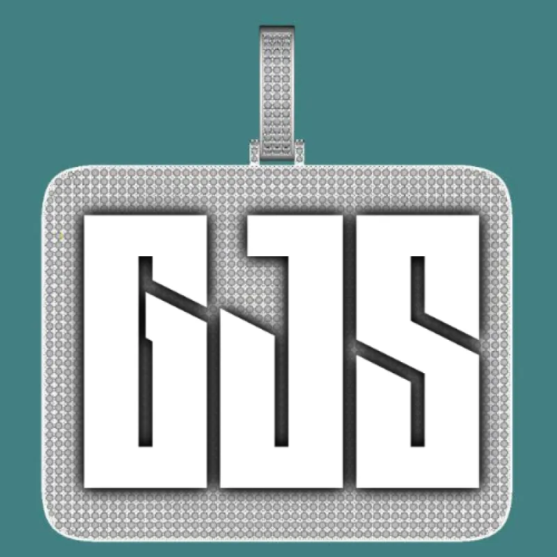 CUSTOM LETTER NECKLACE 3D BIG SQUARE sold by The GUU Shop