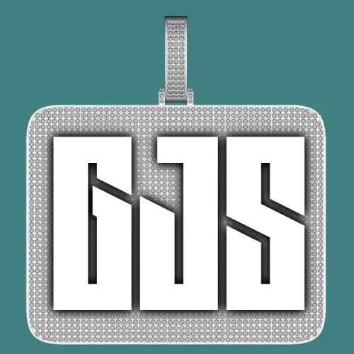 CUSTOM LETTER NECKLACE 3D BIG SQUARE sold by The GUU Shop