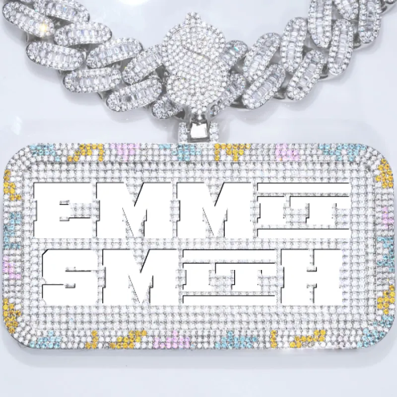 CUSTOM LETTER NECKLACE 3D COLORFUL SQUARE sold by The GUU Shop