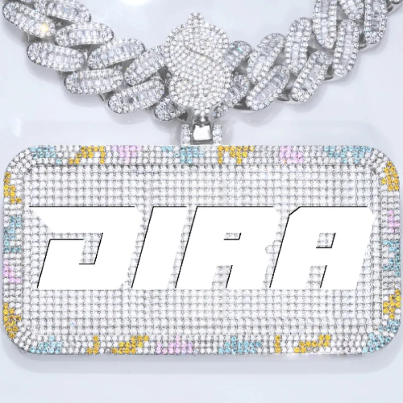 CUSTOM LETTER NECKLACE 3D COLORFUL SQUARE sold by The GUU Shop