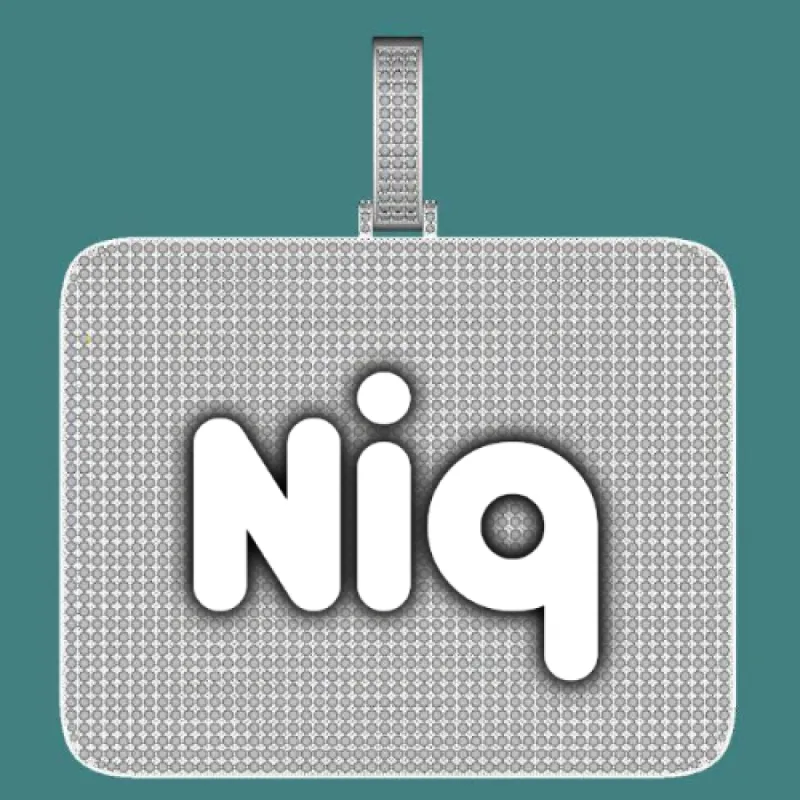 CUSTOM LETTER NECKLACE 3D BIG SQUARE sold by The GUU Shop