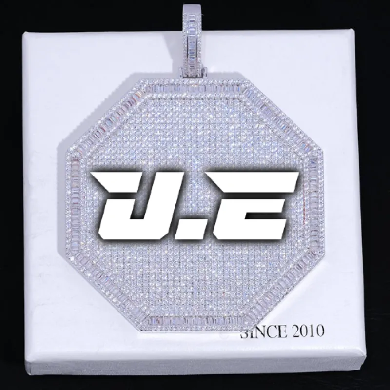 CUSTOM LETTER NECKLACE 3D BIG OCTAGON sold by The GUU Shop