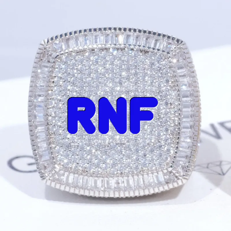 CUSTOM LETTER 3D ICED RING sold by The GUU Shop