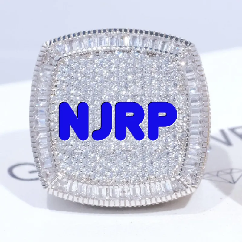 CUSTOM LETTER 3D ICED RING sold by The GUU Shop