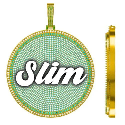 CUSTOM LETTER NECKLACE 3D BIG DISC sold by The GUU Shop