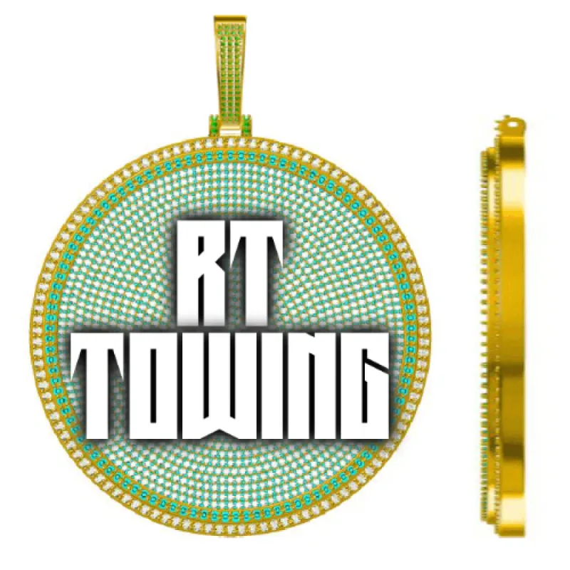 CUSTOM LETTER NECKLACE 3D BIG DISC sold by The GUU Shop