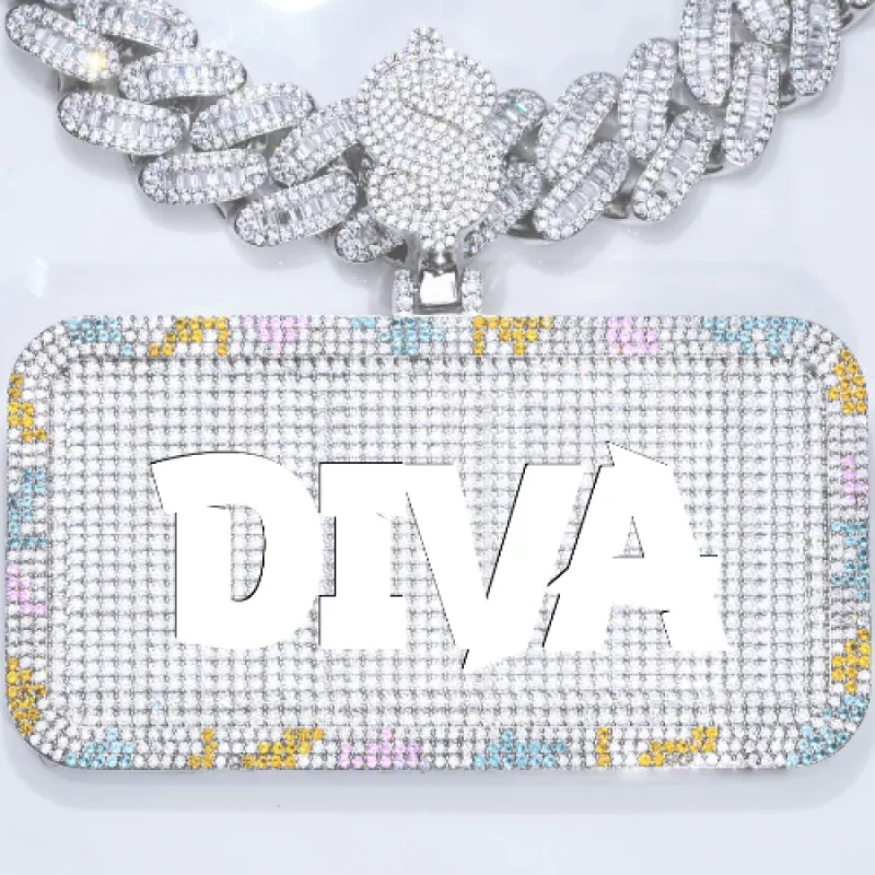 CUSTOM LETTER NECKLACE 3D COLORFUL SQUARE sold by The GUU Shop