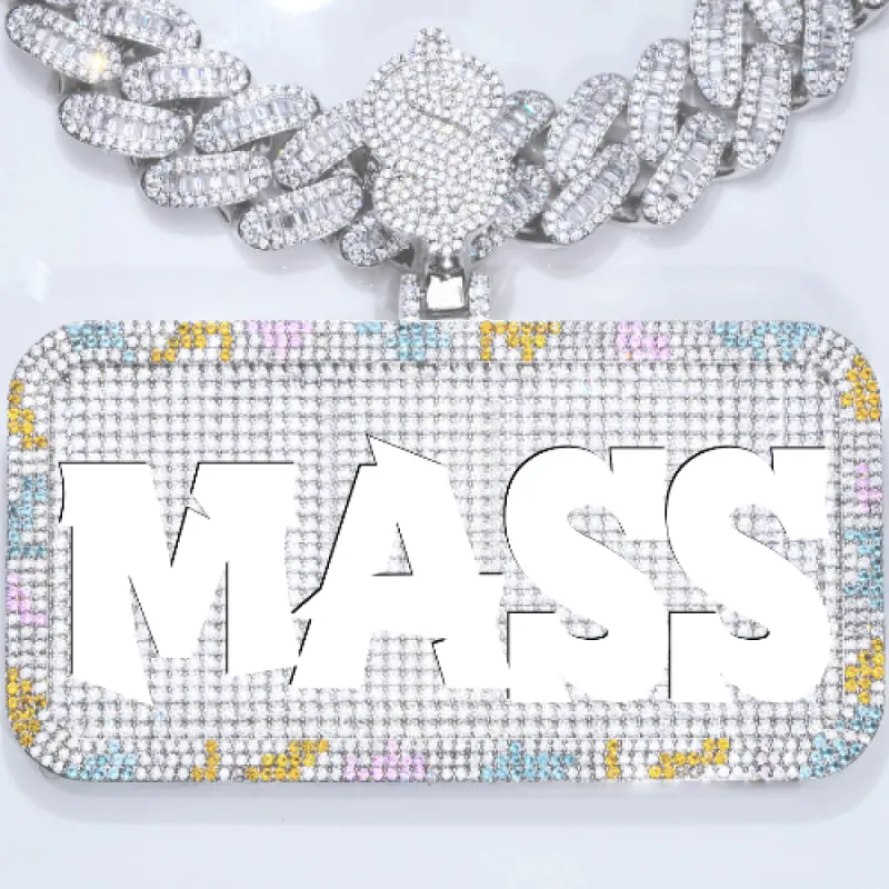 CUSTOM LETTER NECKLACE 3D COLORFUL SQUARE sold by The GUU Shop