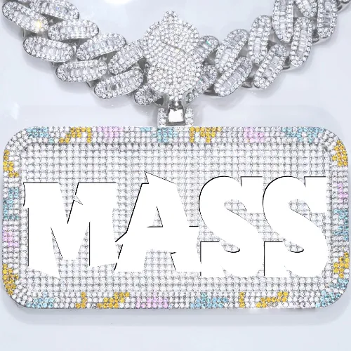 CUSTOM LETTER NECKLACE 3D COLORFUL SQUARE sold by The GUU Shop