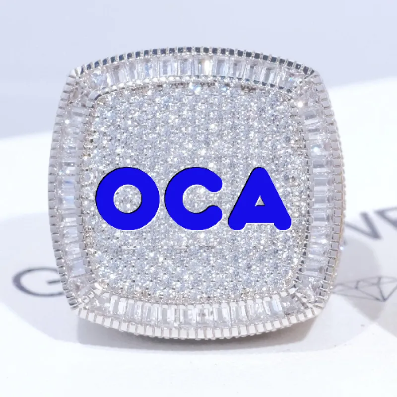 CUSTOM LETTER 3D ICED RING sold by The GUU Shop