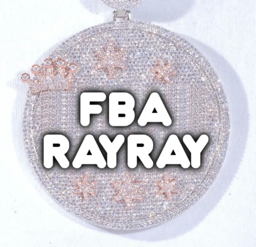 CUSTOM LETTER NECKLACE 3D BIG CROWN DISC sold by The GUU Shop