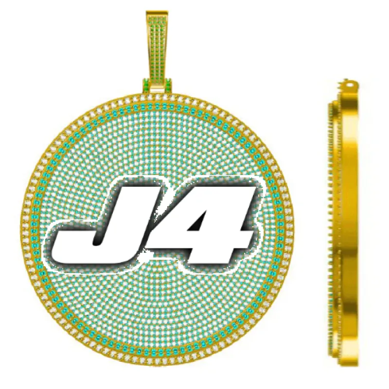 CUSTOM LETTER NECKLACE 3D BIG DISC sold by The GUU Shop