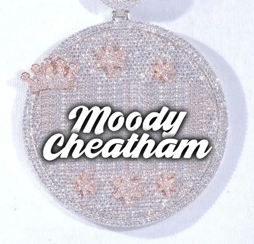 CUSTOM LETTER NECKLACE 3D BIG CROWN DISC sold by The GUU Shop