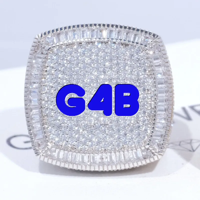CUSTOM LETTER 3D ICED RING sold by The GUU Shop
